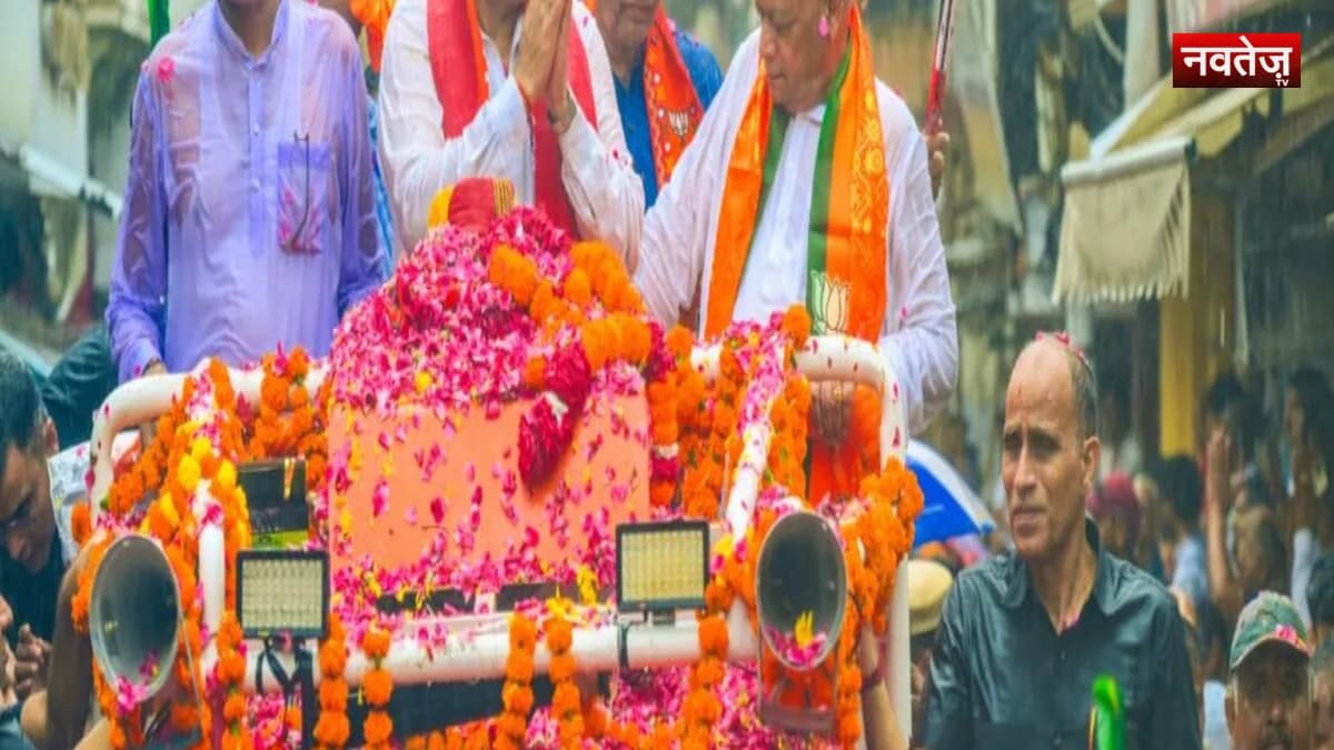 भजनलाल शर्मा ने भीलवाडा में नगरीय निकाय चुनावों के लिए किया विशाल रोड शो